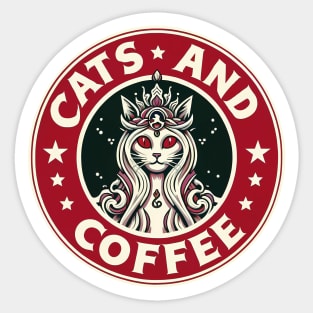 Cats and coffee Sticker